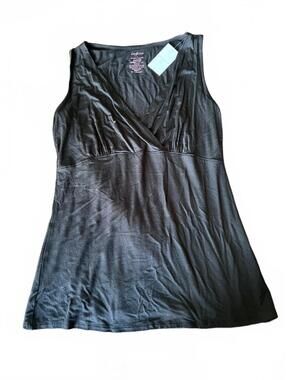 Everly Gray Women's Black Sleeveless V-Neck Maternity Tank Top Size M